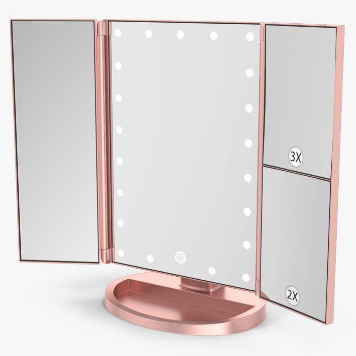 3D model Countertop Cosmetic Mirror Tri-Fold