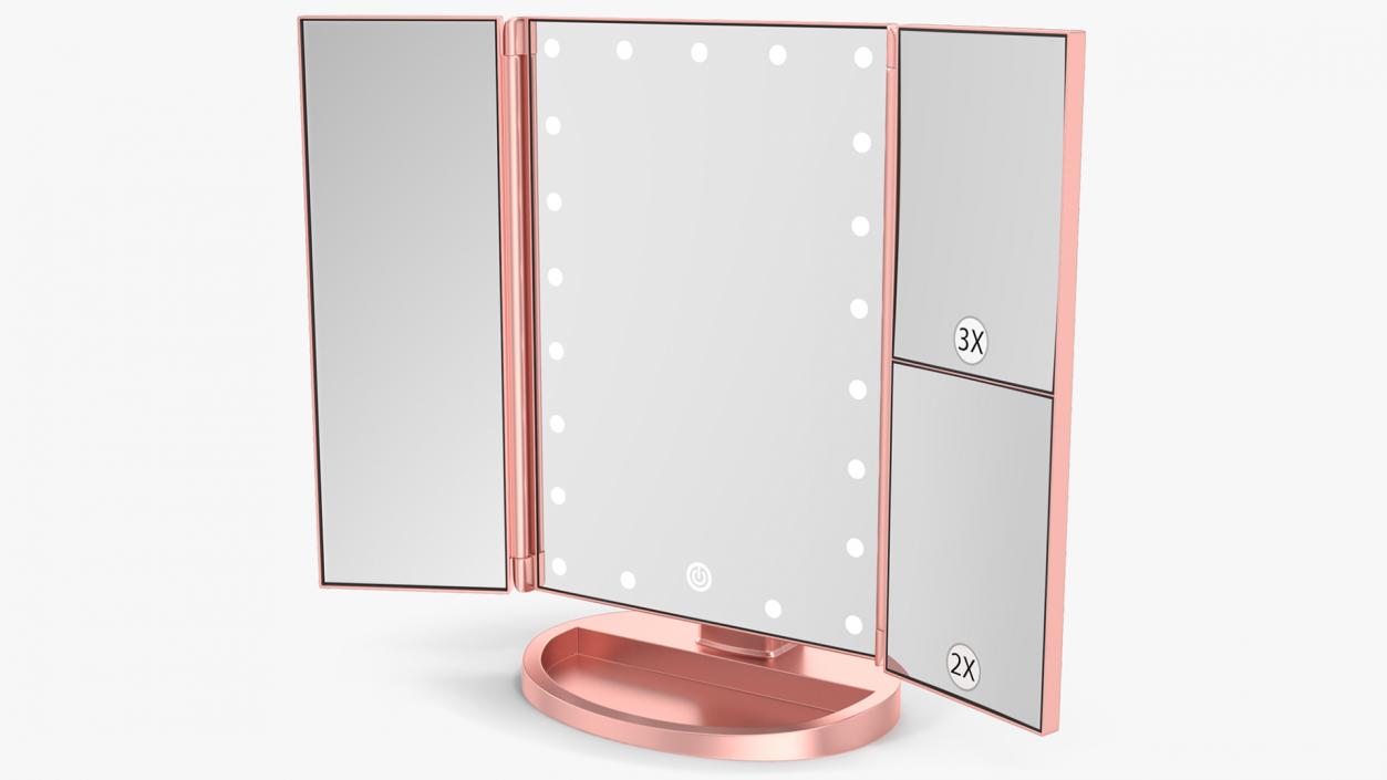 3D model Countertop Cosmetic Mirror Tri-Fold