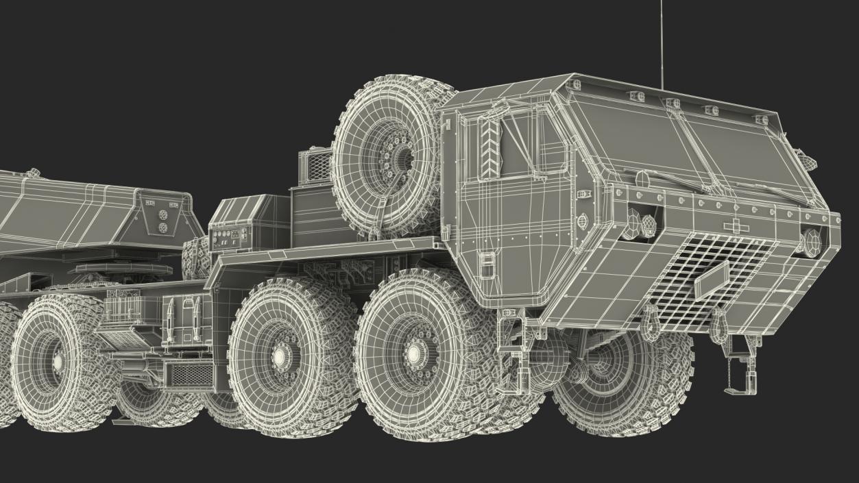 3D M983 Tractor with ANTPY2 XBand Radar Rigged model