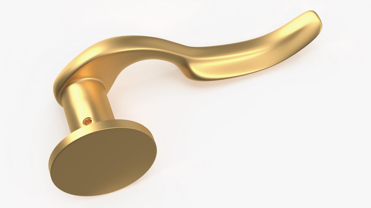 3D Gold Curly Door Handles model