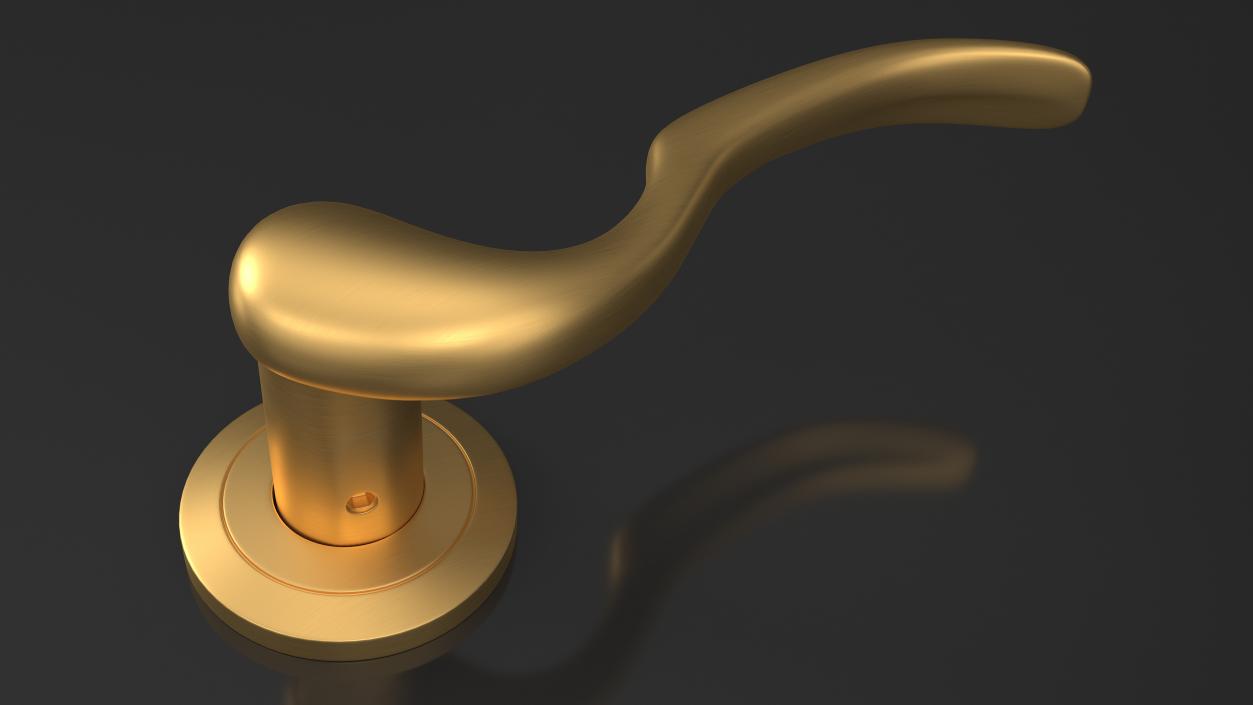 3D Gold Curly Door Handles model