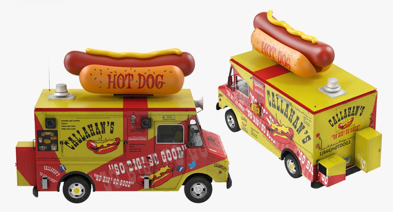 3D model Hot Dog Truck Rigged