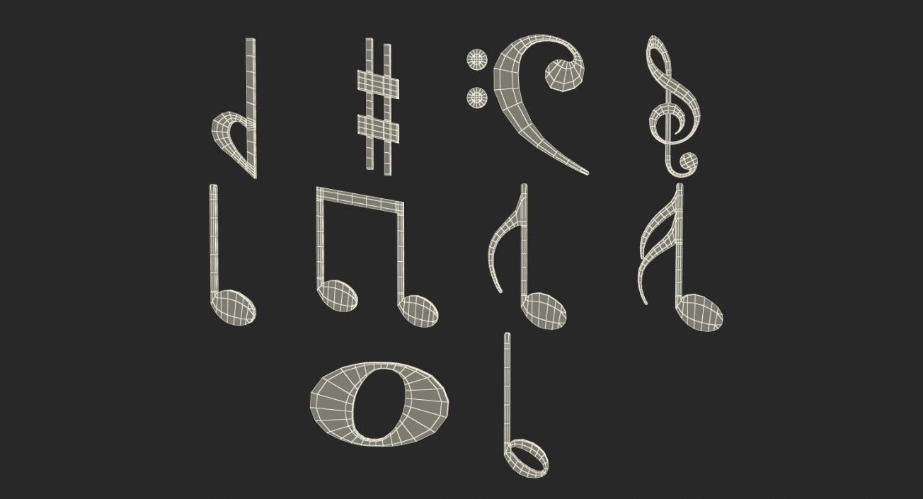 3D Plastic Musical Notes