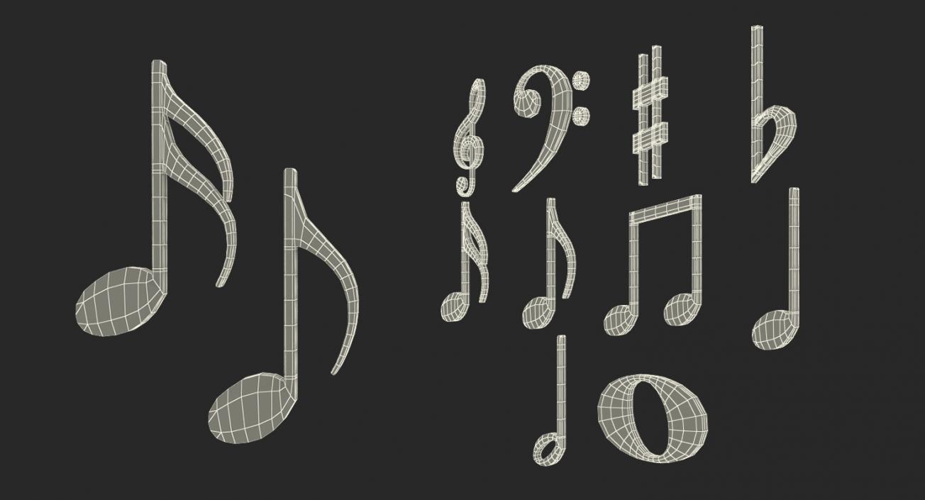 3D Plastic Musical Notes