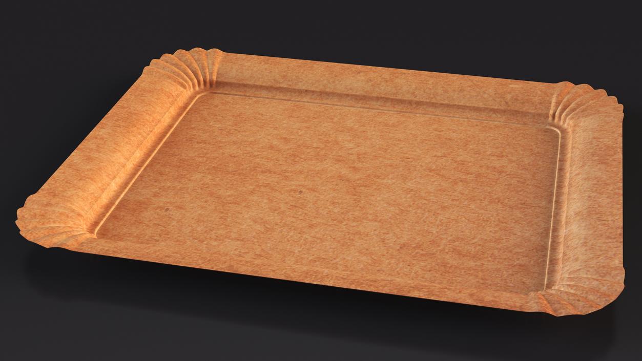Brown Rectangle Paper Plate 3D