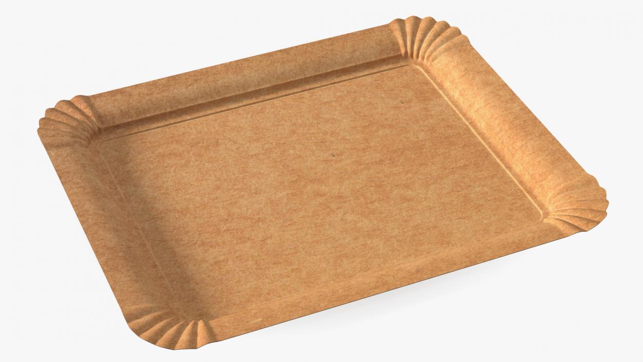 Brown Rectangle Paper Plate 3D
