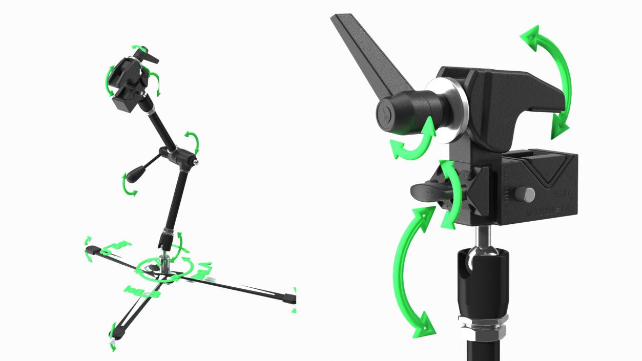Magic Arm Kit with Super Clamp Rigged 3D