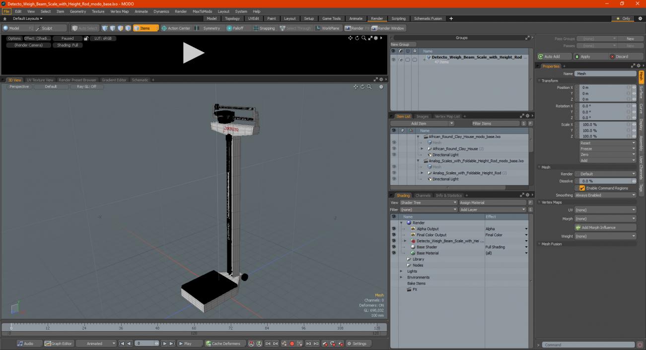 3D model Detecto Weigh Beam Scale with Height Rod