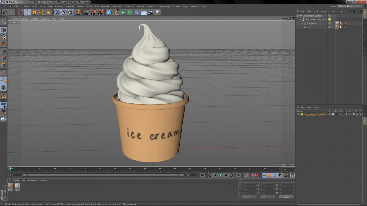 Ice Cream Cup White 3D model