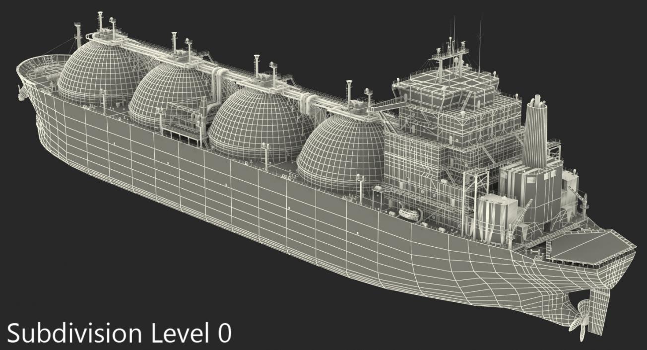 Gas Carrier Ship Generic 3D model
