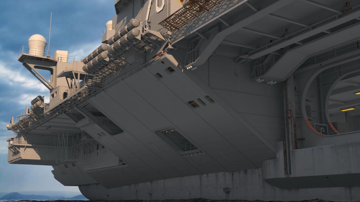 3D USS Gerald Ford CVN 78 Rigged for Modo model