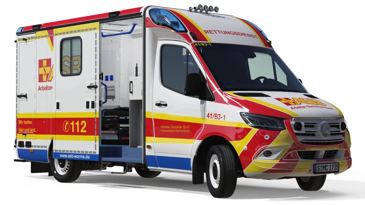 3D ASB Mercedes Sprinter Ambulance Rigged model