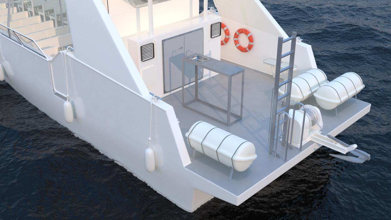 3D model Excursion Boat White