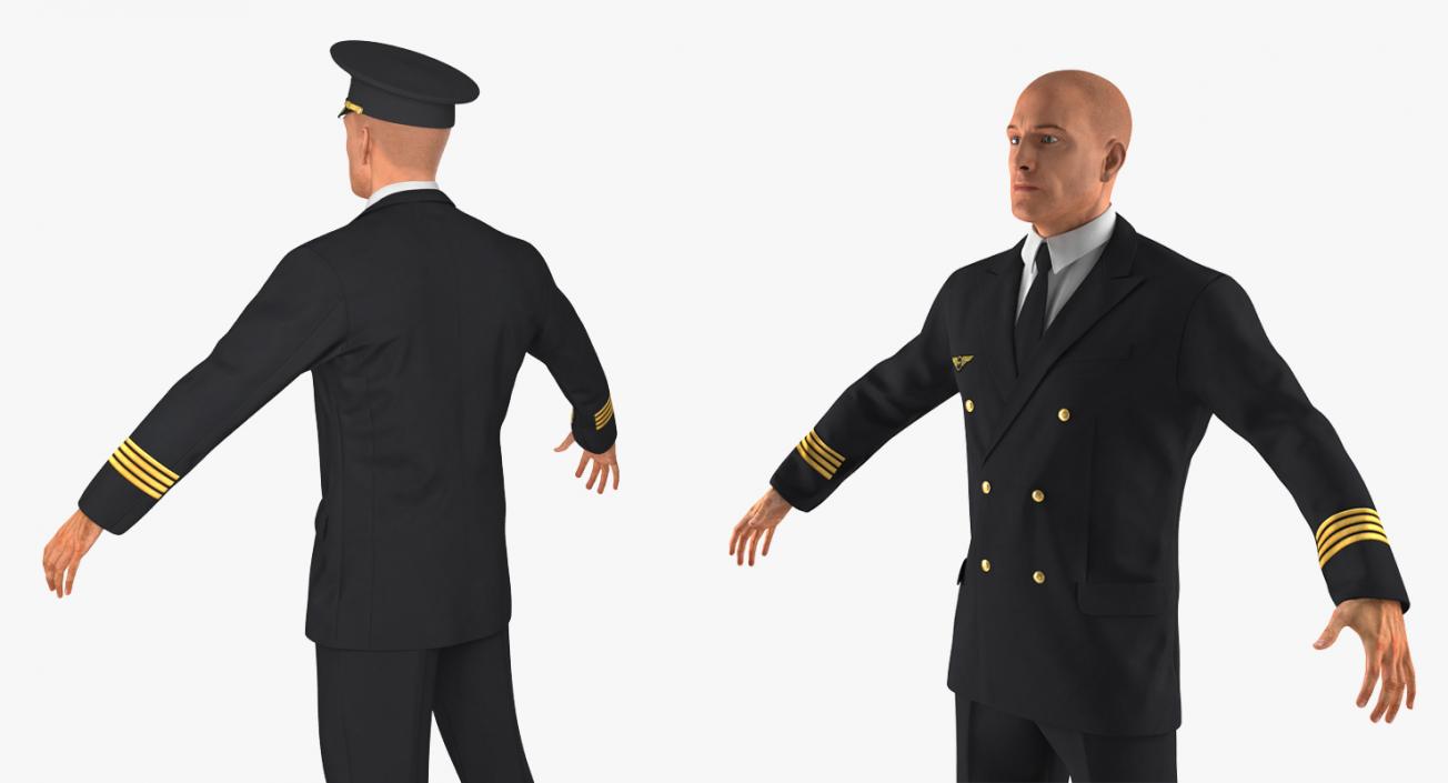 3D Airline Pilot and Stewardess Rigged Collection