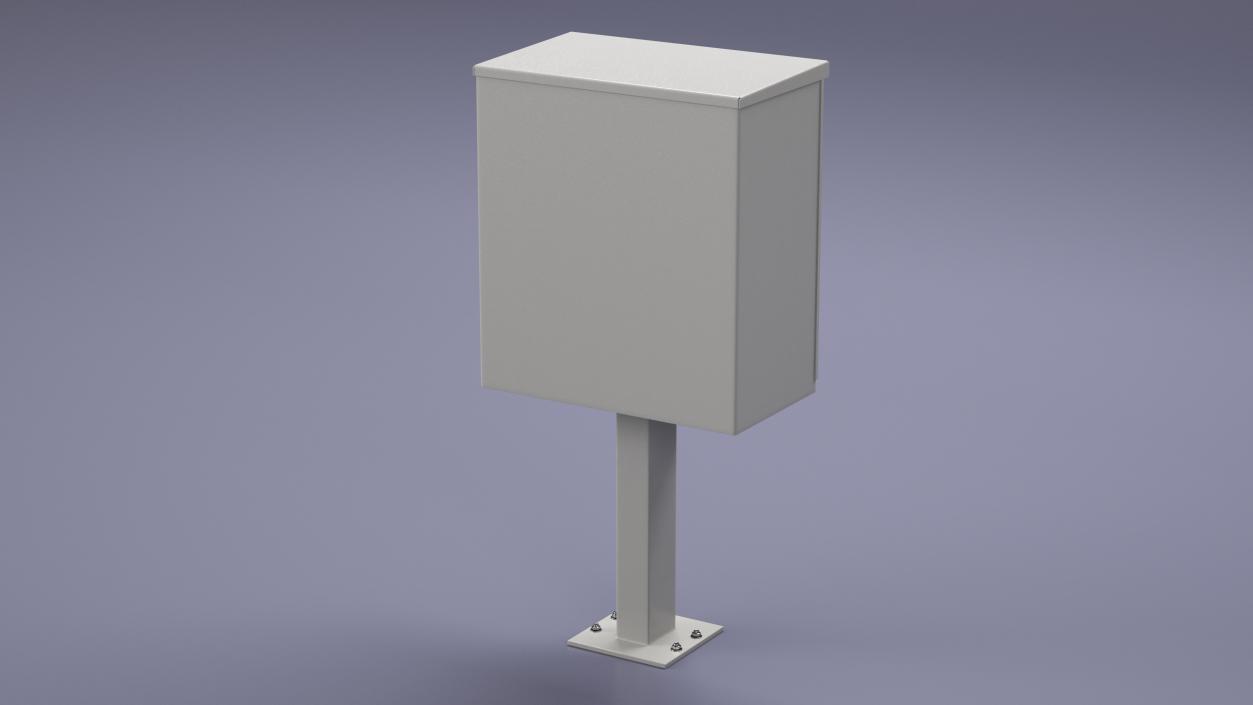 Grey Eight Door Two Parcel Cluster Mailbox 3D