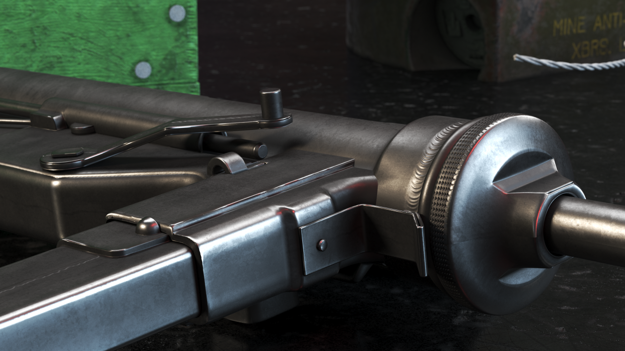 M3 Grease Gun Submachine Gun 45 Caliber 3D model