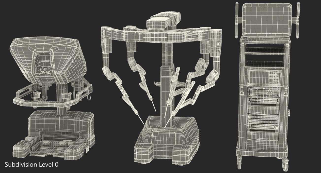 3D Full Da Vinci Surgical System Rigged