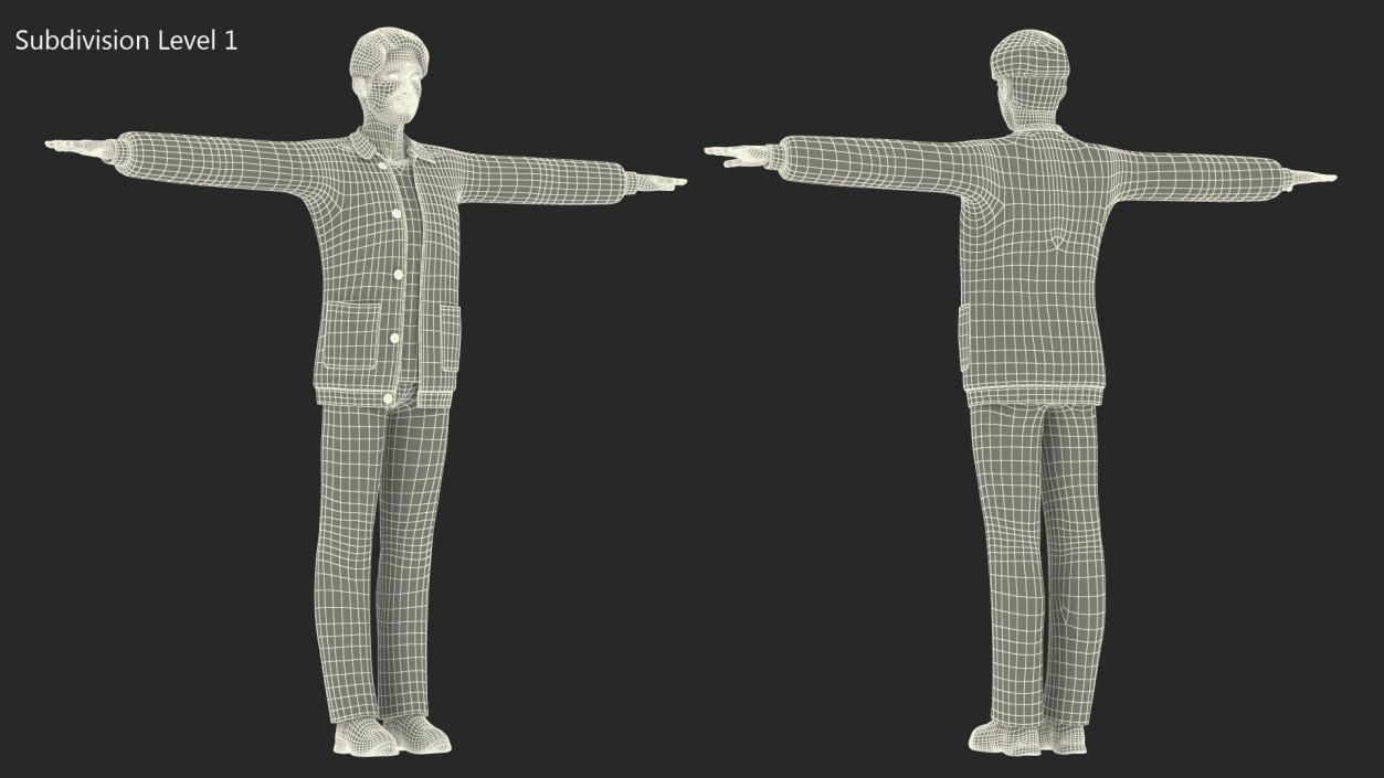 3D Chinese Man Rigged model