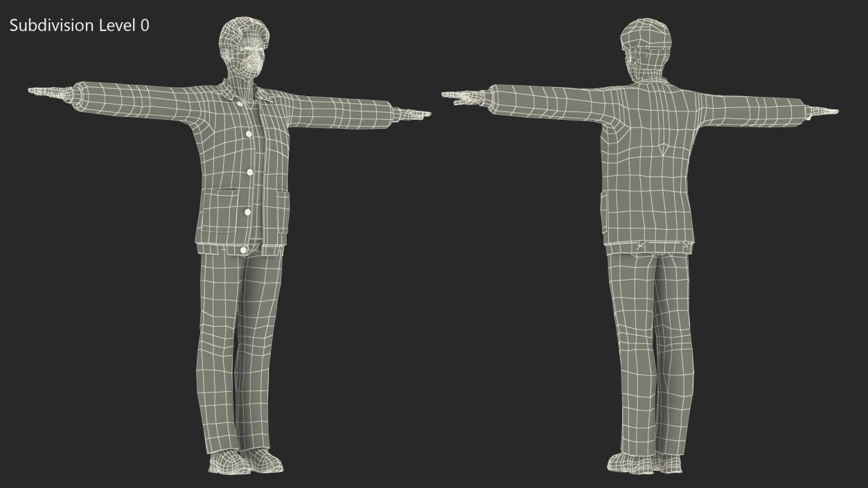 3D Chinese Man Rigged model
