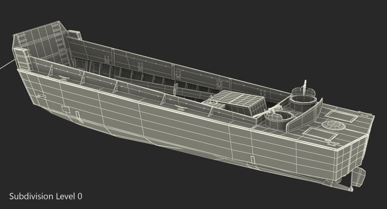 3D LCVP Higgins Boat Rusty model