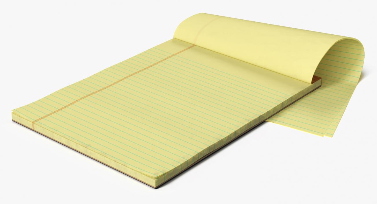 Blank Yellow Legal Pad 3D
