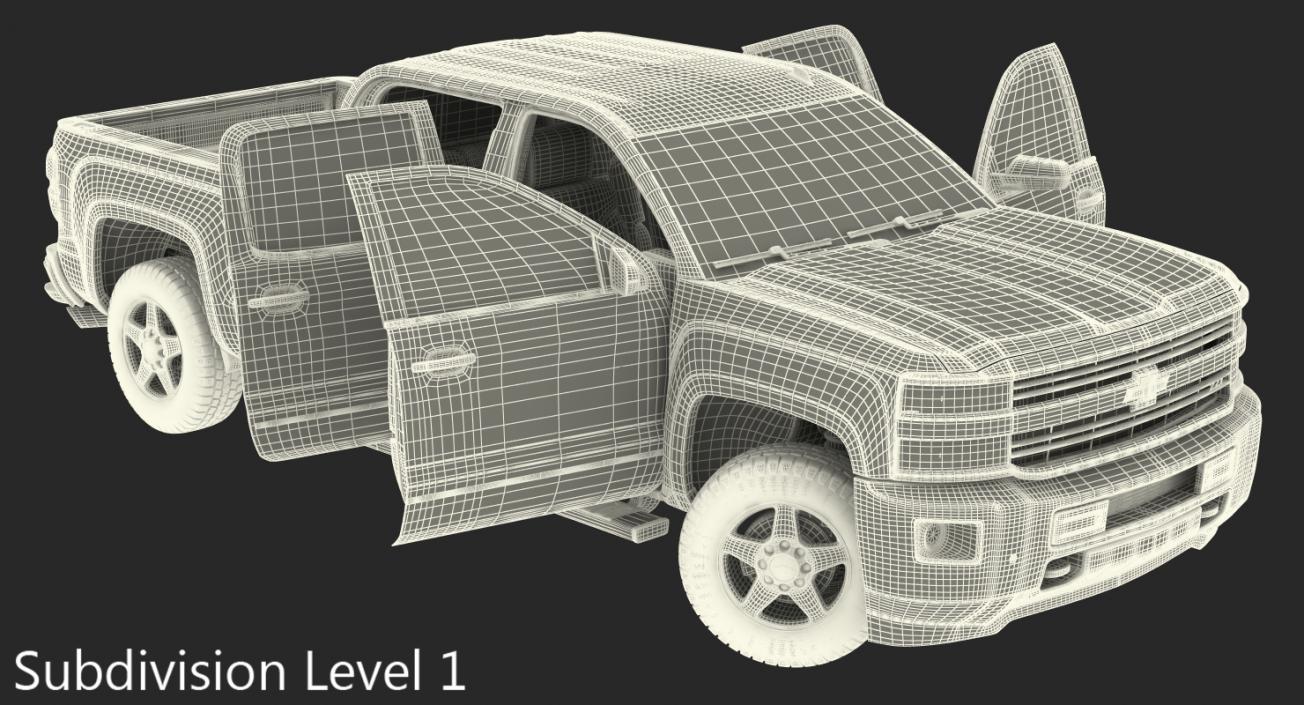 3D model Chevrolet Silverado 2015 Simple Interior