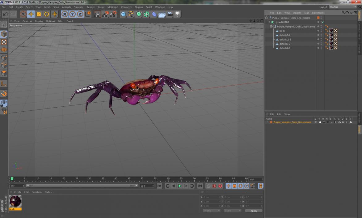 3D model Purple Vampire Crab Geosesarma