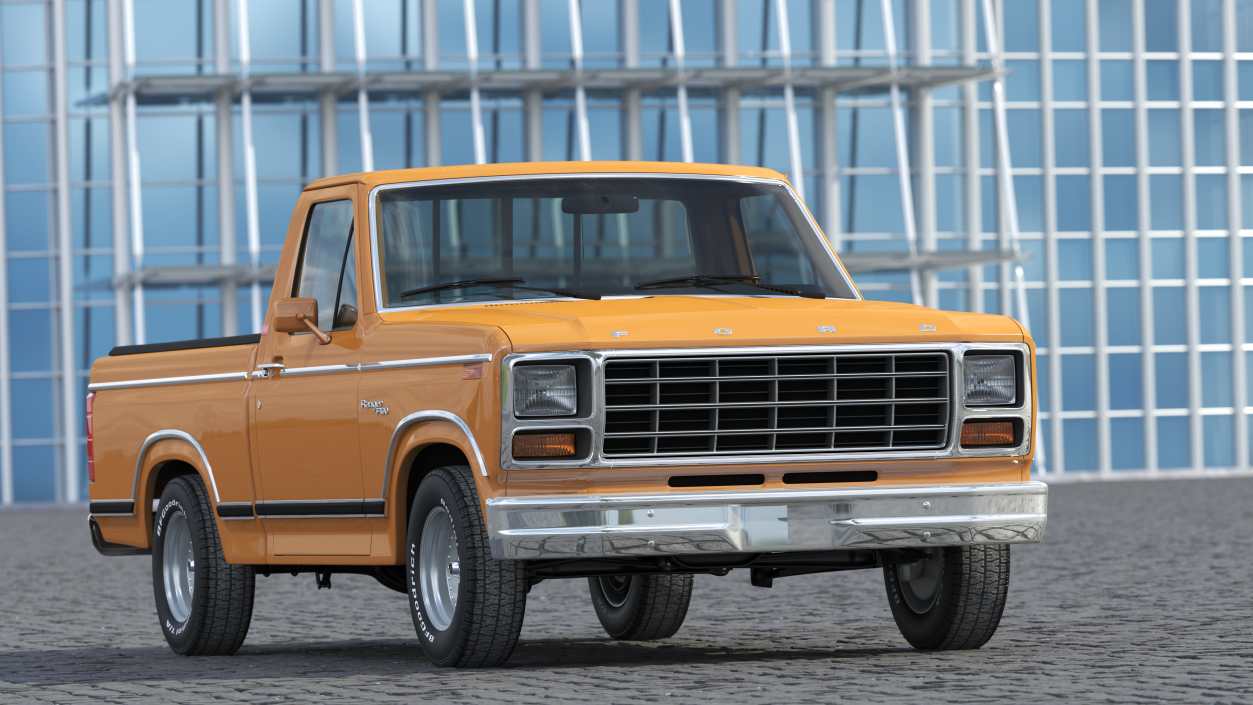 3D model Ford F Series Ranger 1980 Pickup Truck Orange