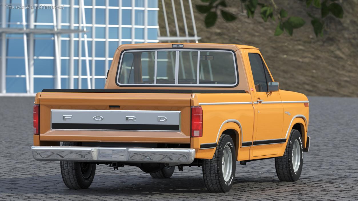 3D model Ford F Series Ranger 1980 Pickup Truck Orange