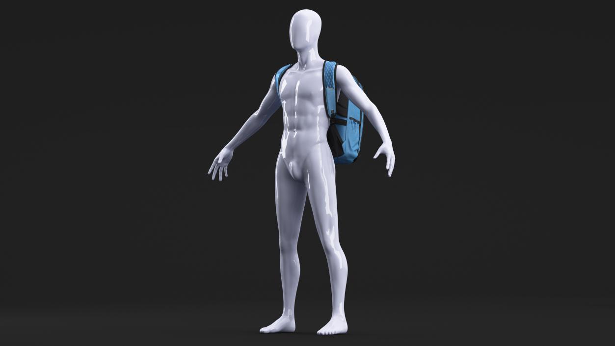 3D Samsonite Carrier GSD Backpack Blue on Mannequin model