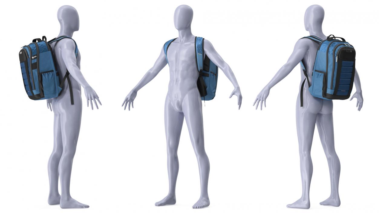 3D Samsonite Carrier GSD Backpack Blue on Mannequin model