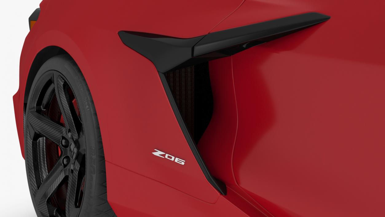 3D Cabriolet 2023 Chevrolet Corvette Z06 Open Red Rigged model