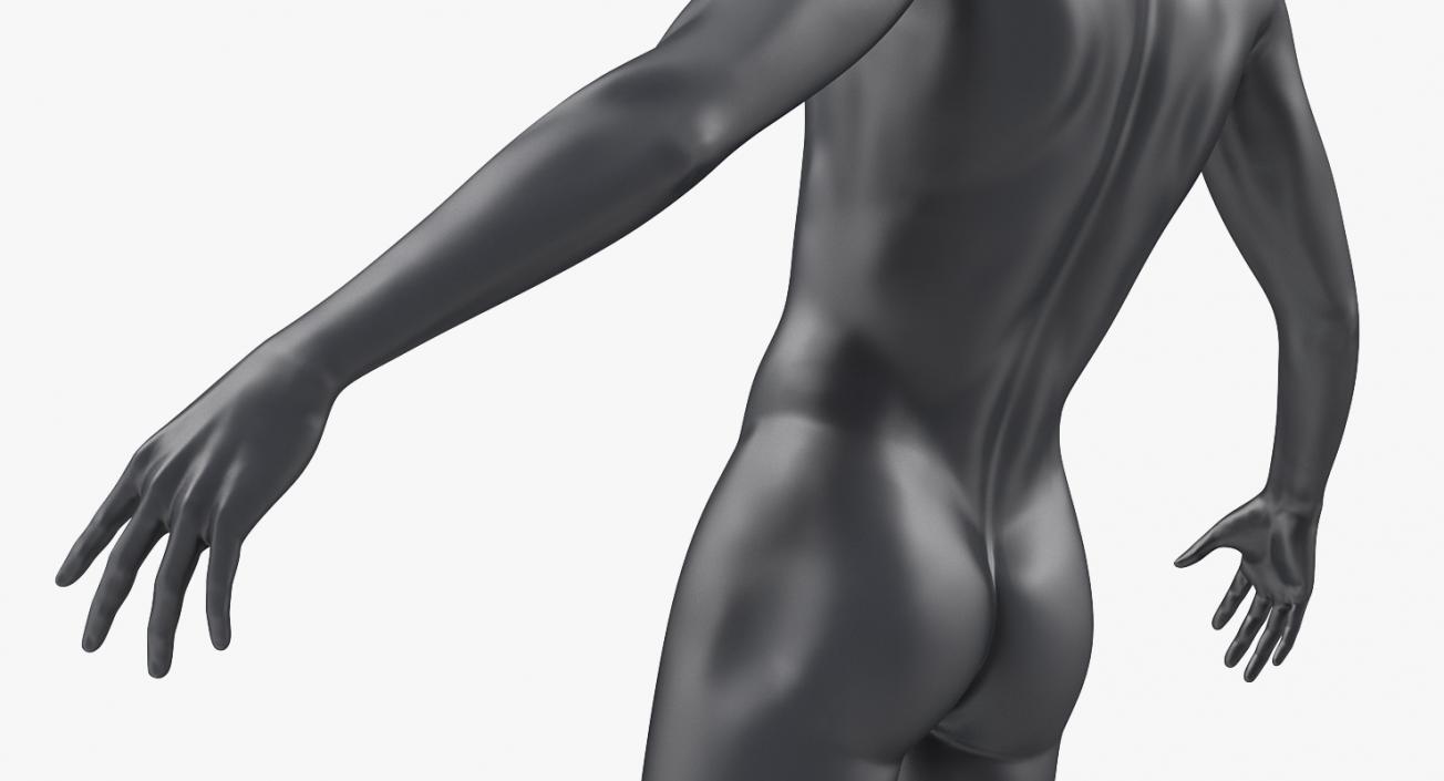 Male Mannequin Dark Grey 3D model