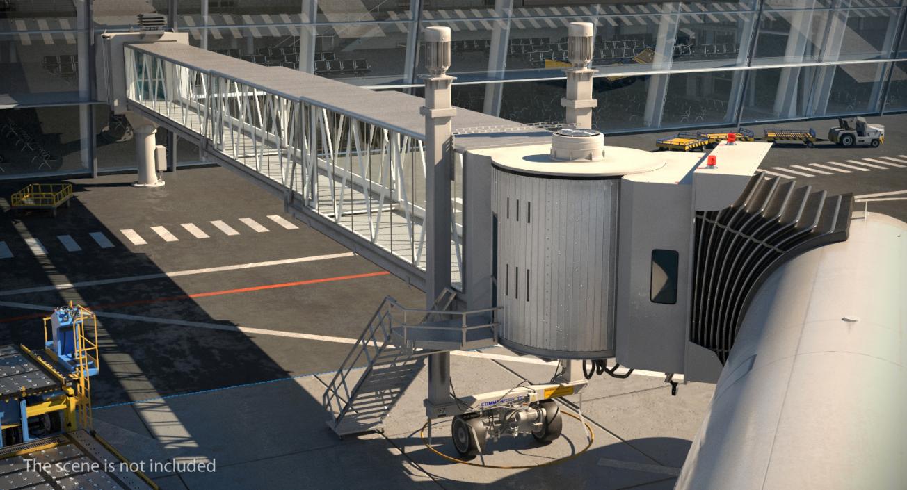 3D Airport Jetway Bridge Rigged model