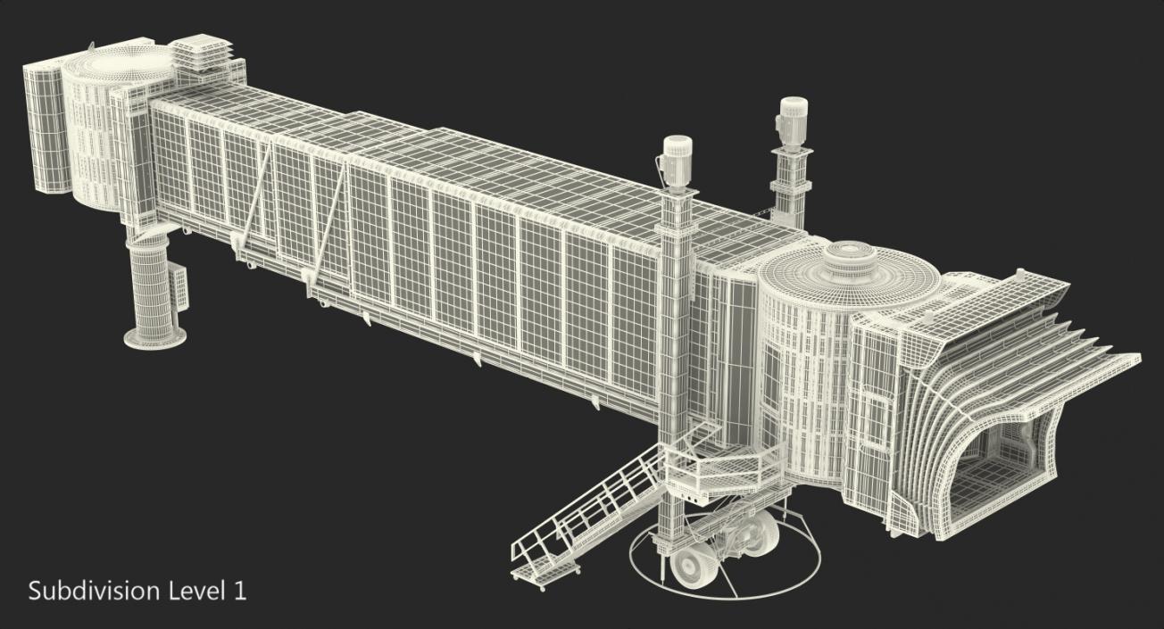 3D Airport Jetway Bridge Rigged model