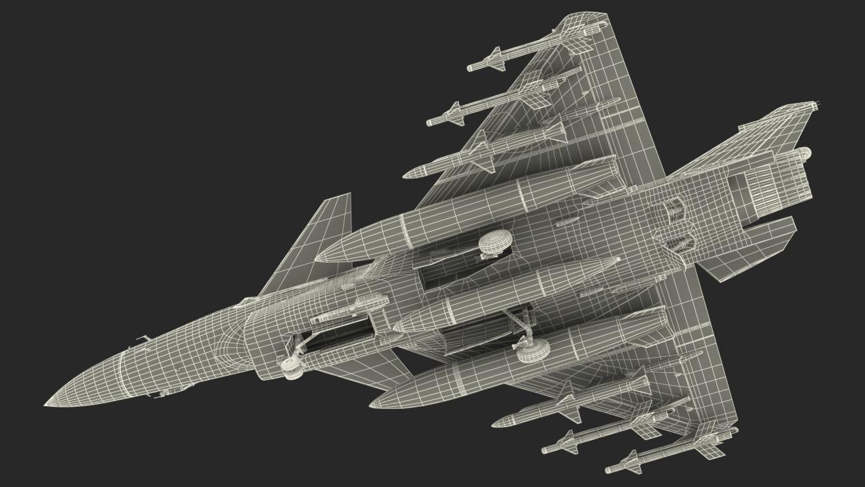 Chengdu J10 B Chinese Air Force Armed Rigged 3D model