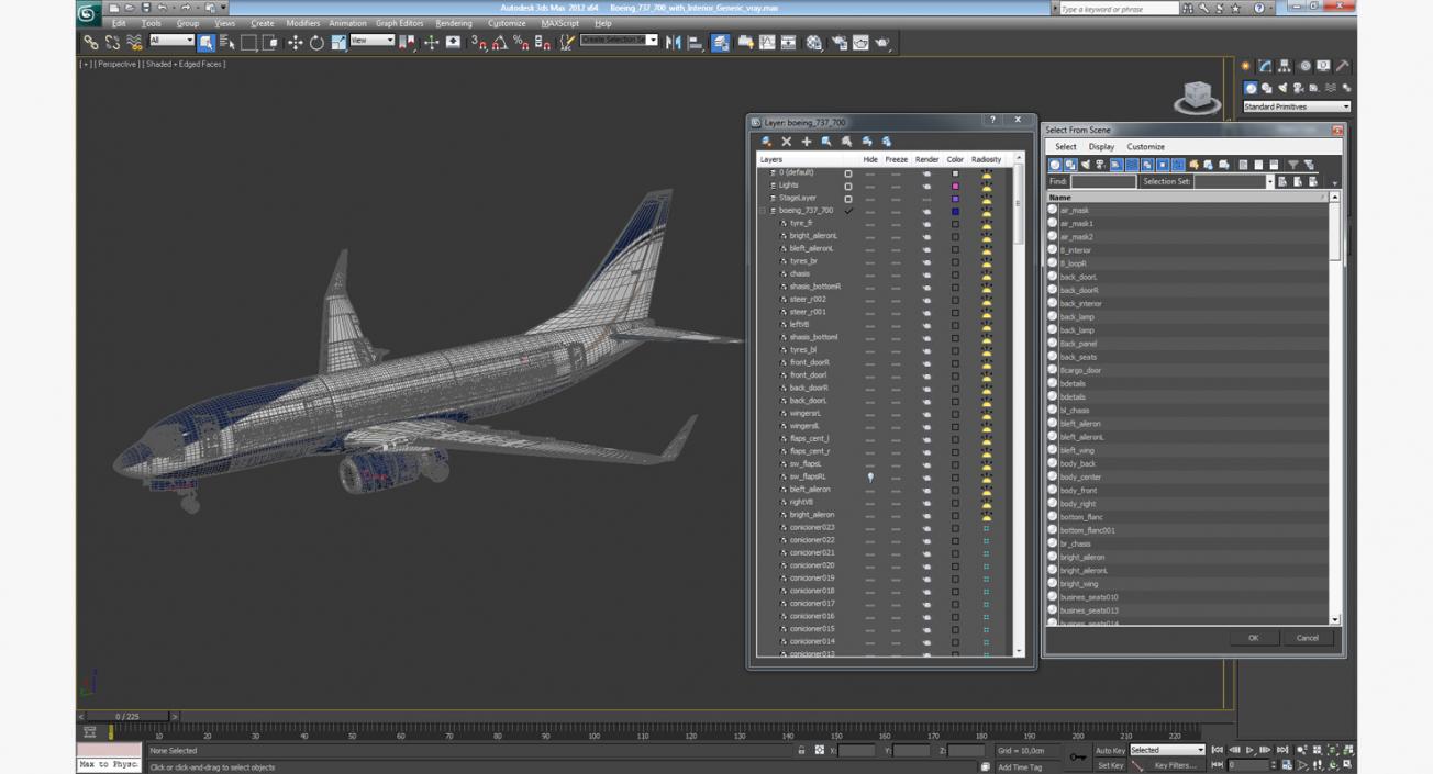 3D Boeing 737-700 with Interior Generic
