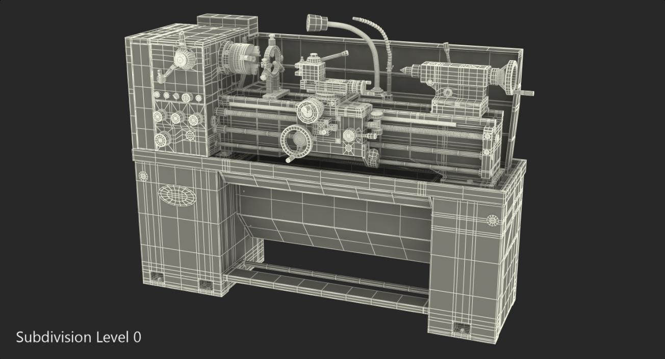 Heavy Duty Lathe Machine Generic 3D