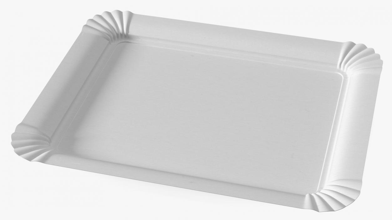 White Rectangle Paper Plate 3D