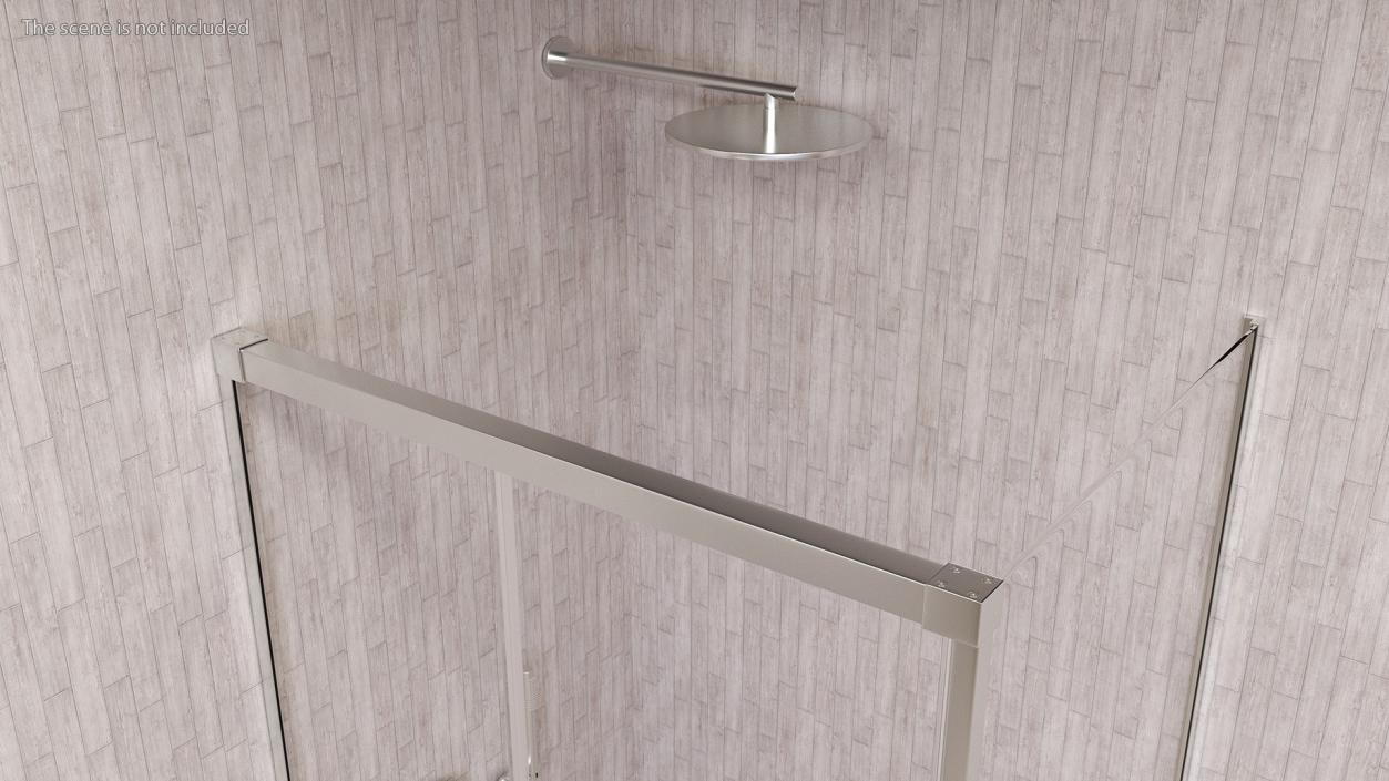 3D Rectangle Shower Enclosure with Sliding Door Silver