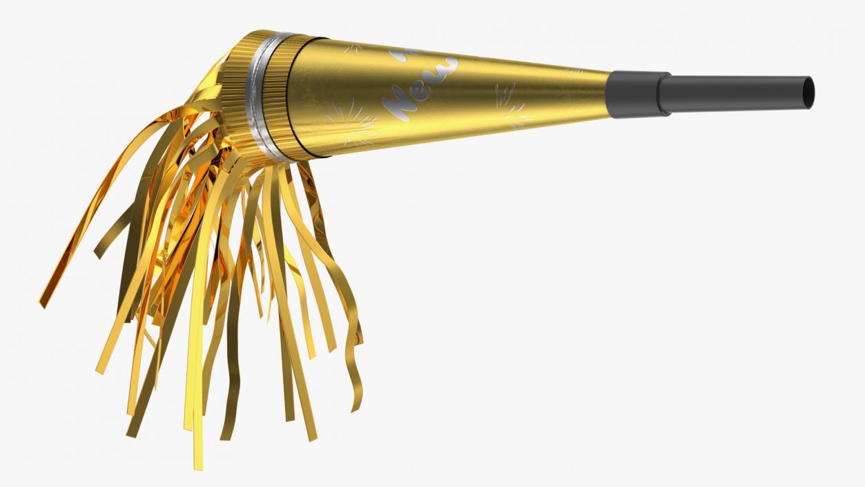 3D New Year Horn Noisemaker Golden
