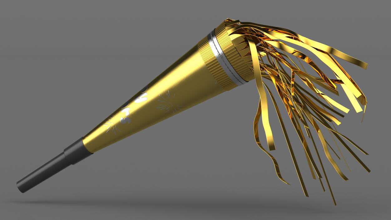 3D New Year Horn Noisemaker Golden
