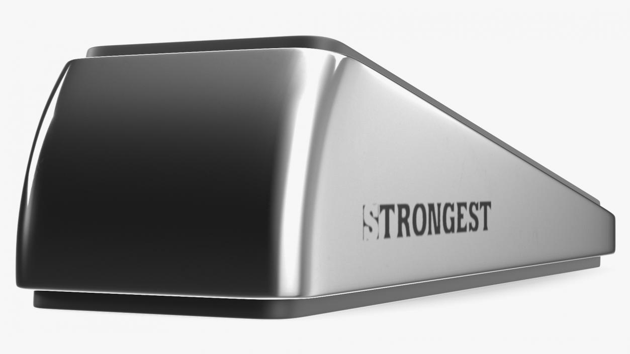 Door Stop Wedge Strongest Chrome 3D