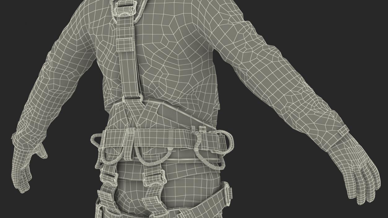 Alpinist Worker Rigged 3D