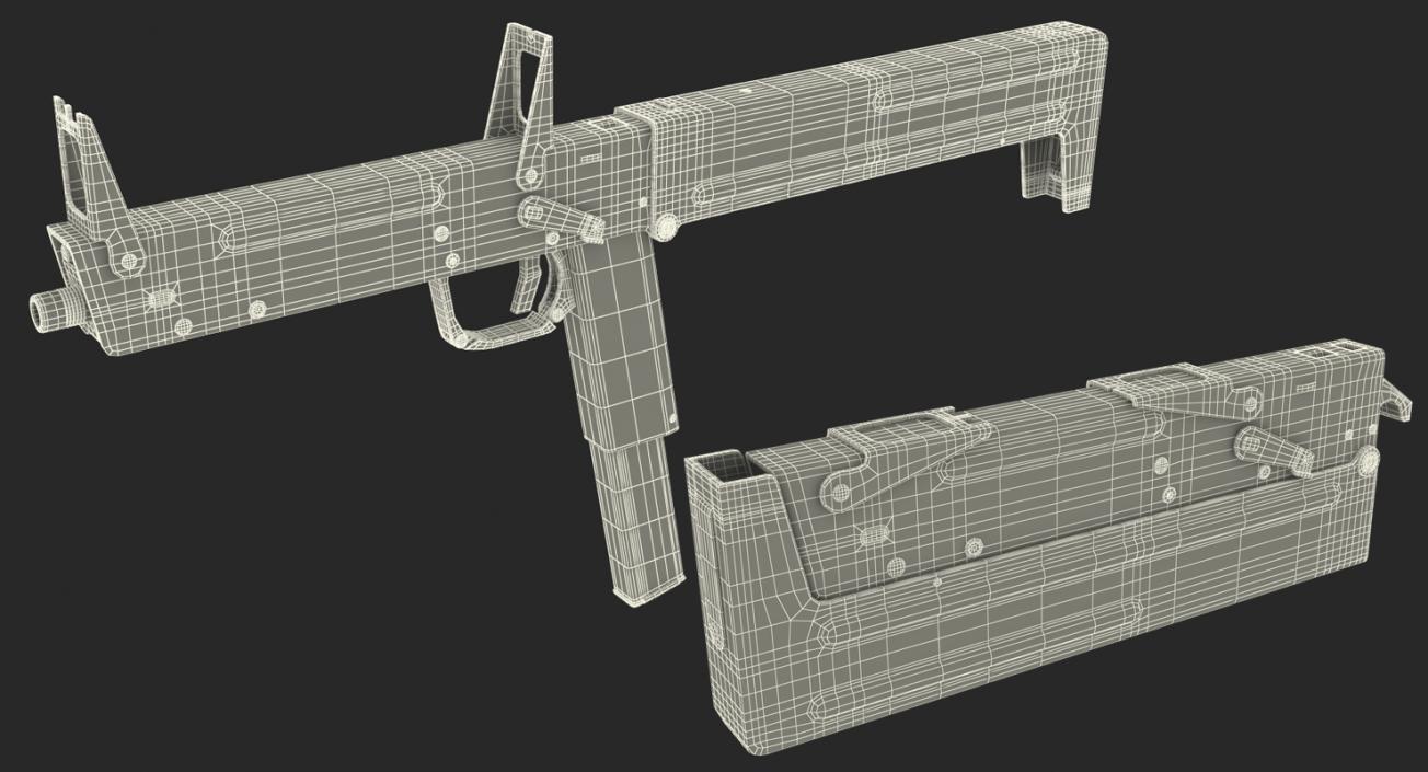 3D Machine Pistol PP-90 SMG Rigged