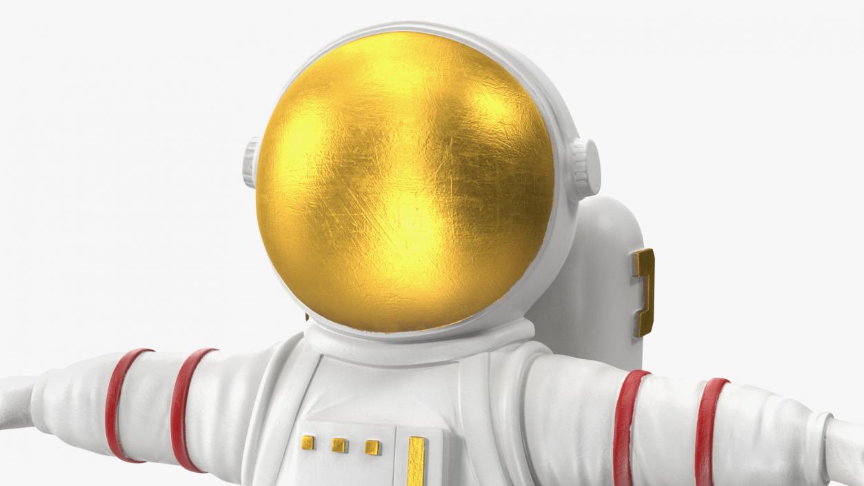 3D Astronaut Toy Character White T-pose