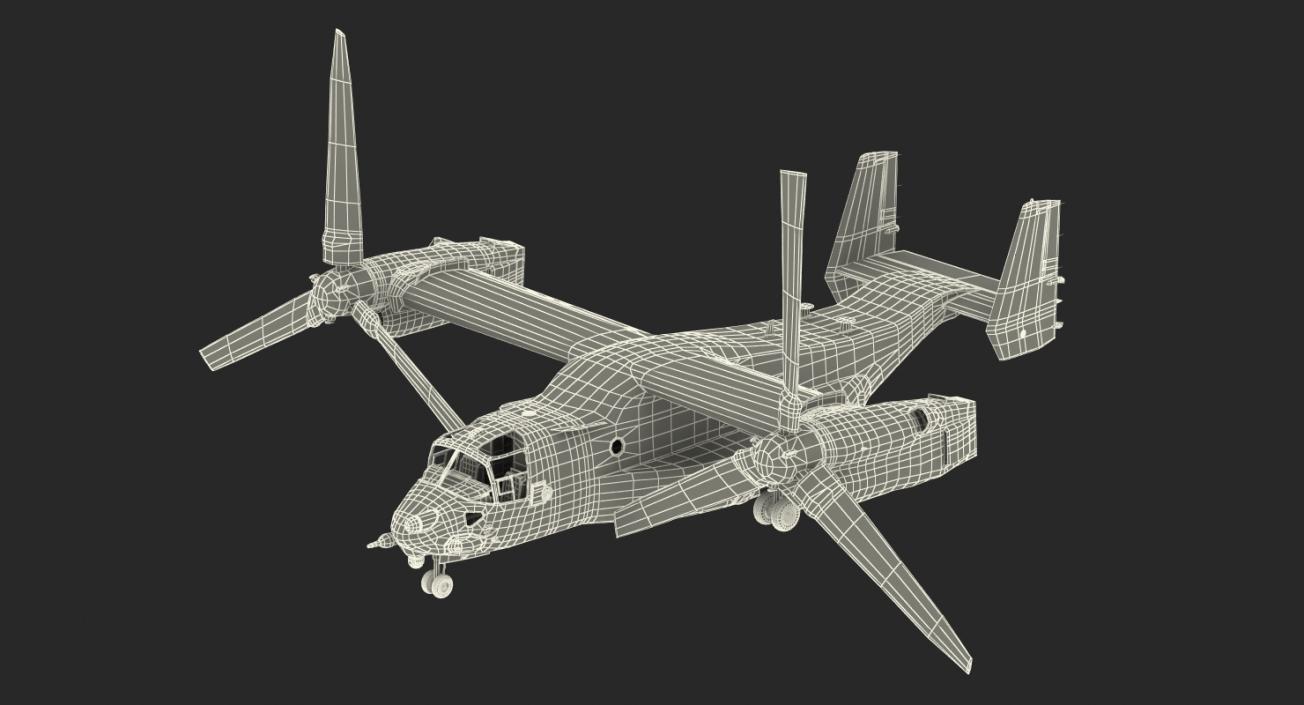 V-22 Osprey Transport Aircraft Rigged 3D