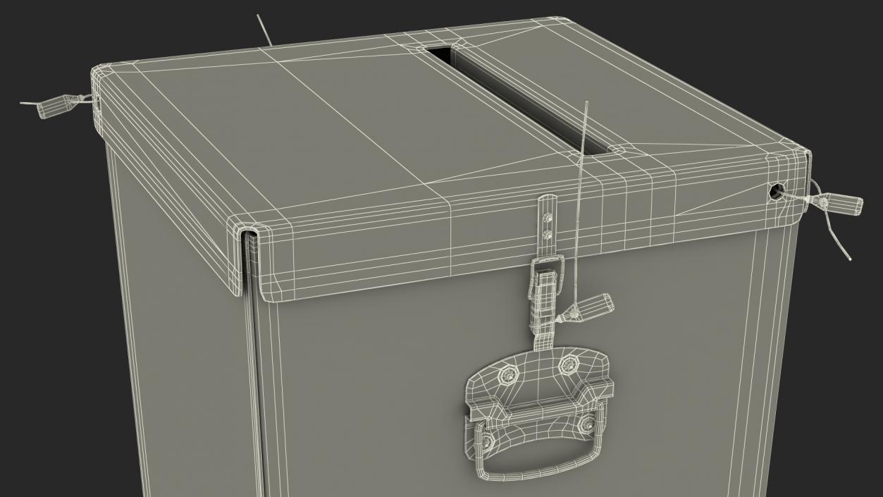3D Transparent Ballot Box With Paper model