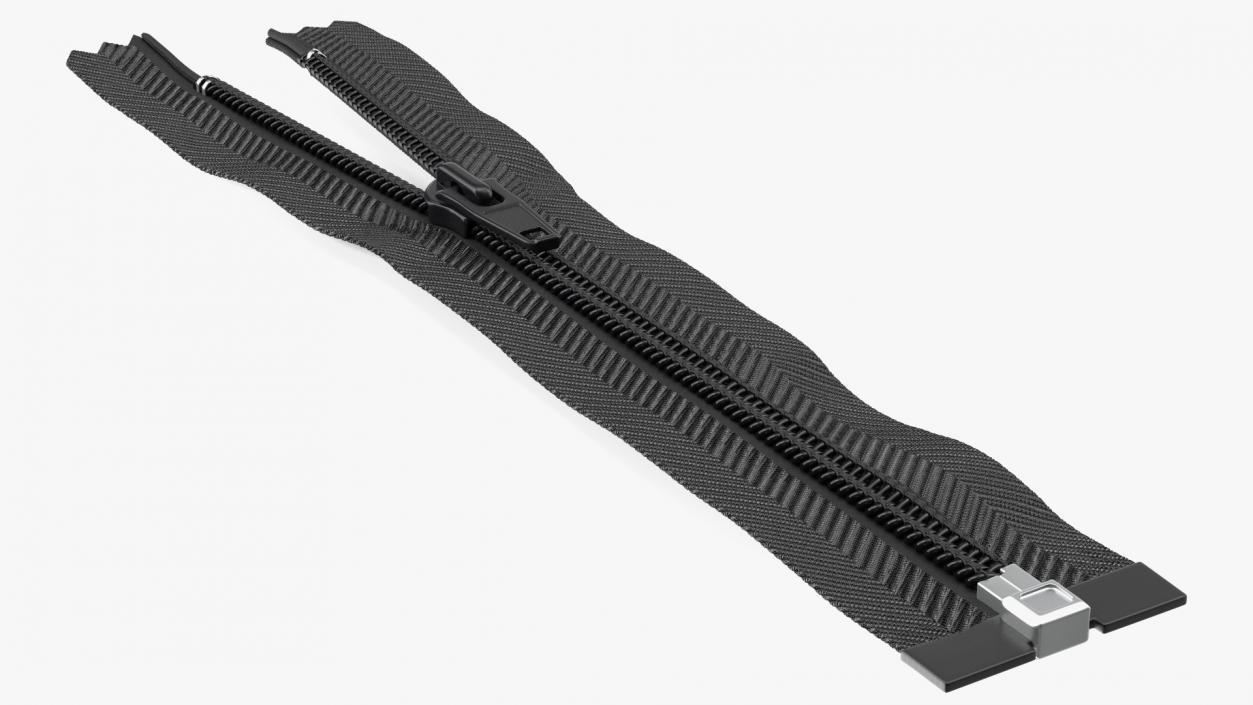 3D Nylon Coil Separating Zipper with Slider Black