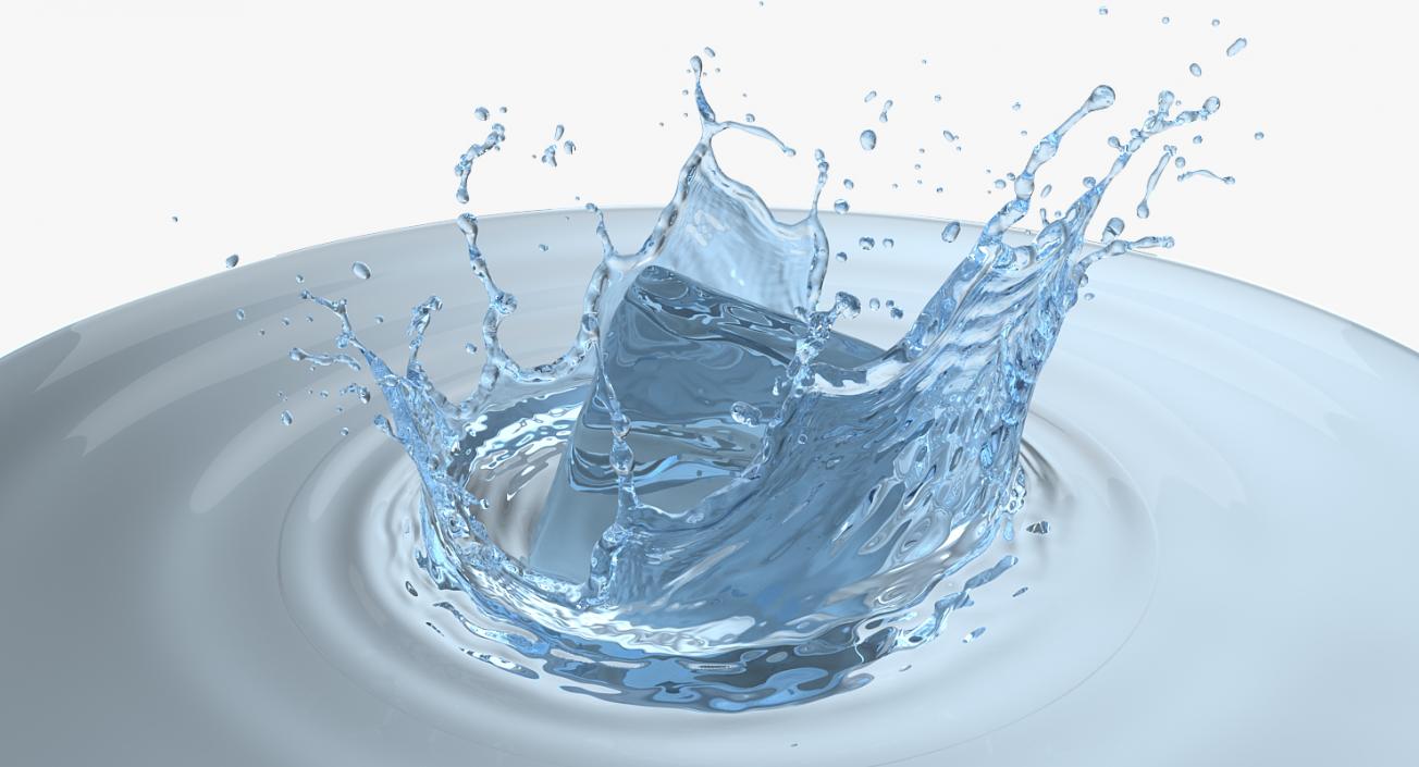 3D Ice Cube Water Splash